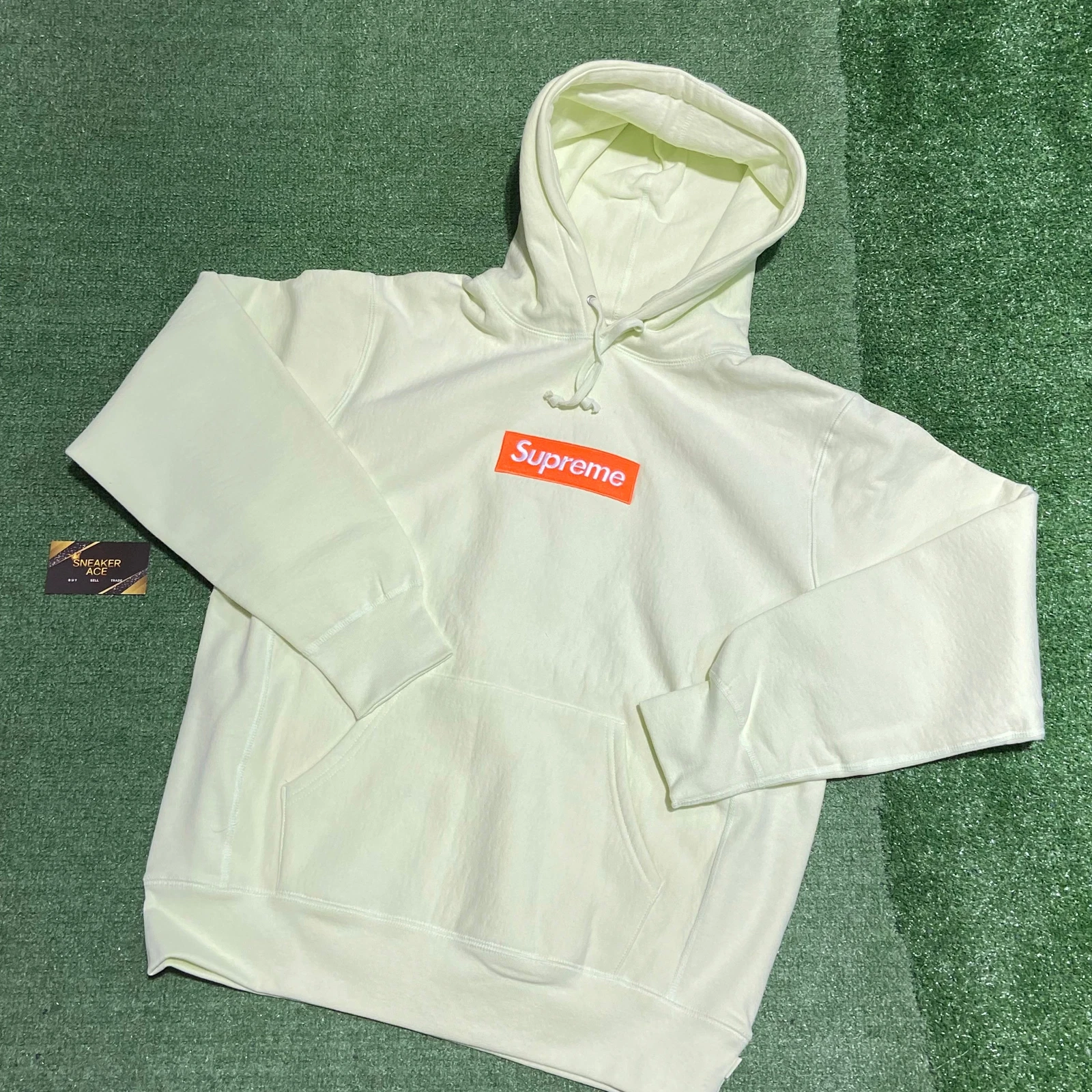 Sweat à capuche logo Supreme Box FW17 bleu pâle : L