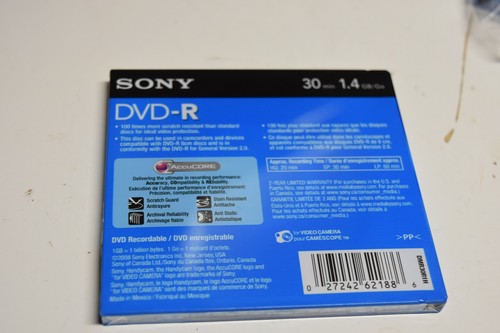 Sony Handycam DVD-R 30 min 1,4 GB/GO beschreibbar - Bild 2 von 2