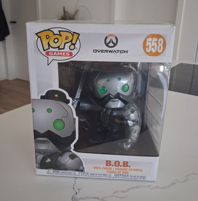 Funko Pop! Games Overwatch B.O.B. Vinylfigur #558 inkl. Schild Route 66