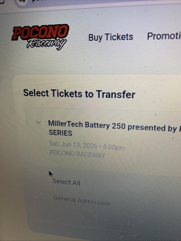 NASCAR O’Reilly Auto Parts Series Miller Tech 250 Sat Jun 13 2026 4pm GA ticket
