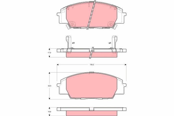 TRW Bremsbelagsatz Scheibenbremse GDB3250 FüR Honda EU EP FK FN Civic S2000 AP 7-image