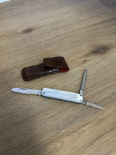 Zwilling J.A. Henckels Solingen Perlmutt Taschenmesser + Original Ledertasche