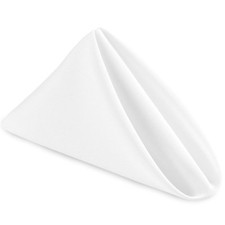 White Cloth Napkins Set of 6, 20 x 20 Inch, Washable Dinner Napkins with Hemm...