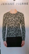 Womens Black Leopard Print Cardigan Ladies Jeanne Pierre Casual Thin Cardigan S