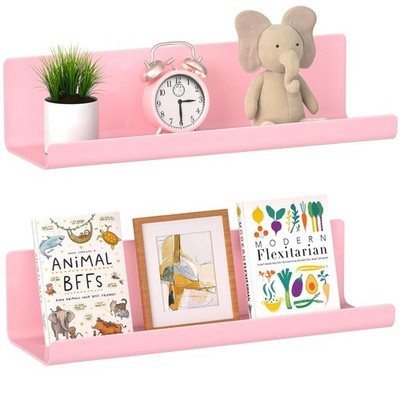 Schwebende Regale 2er Set Rosa Wandregal Modern 2er Pack 32x10x7,5cm