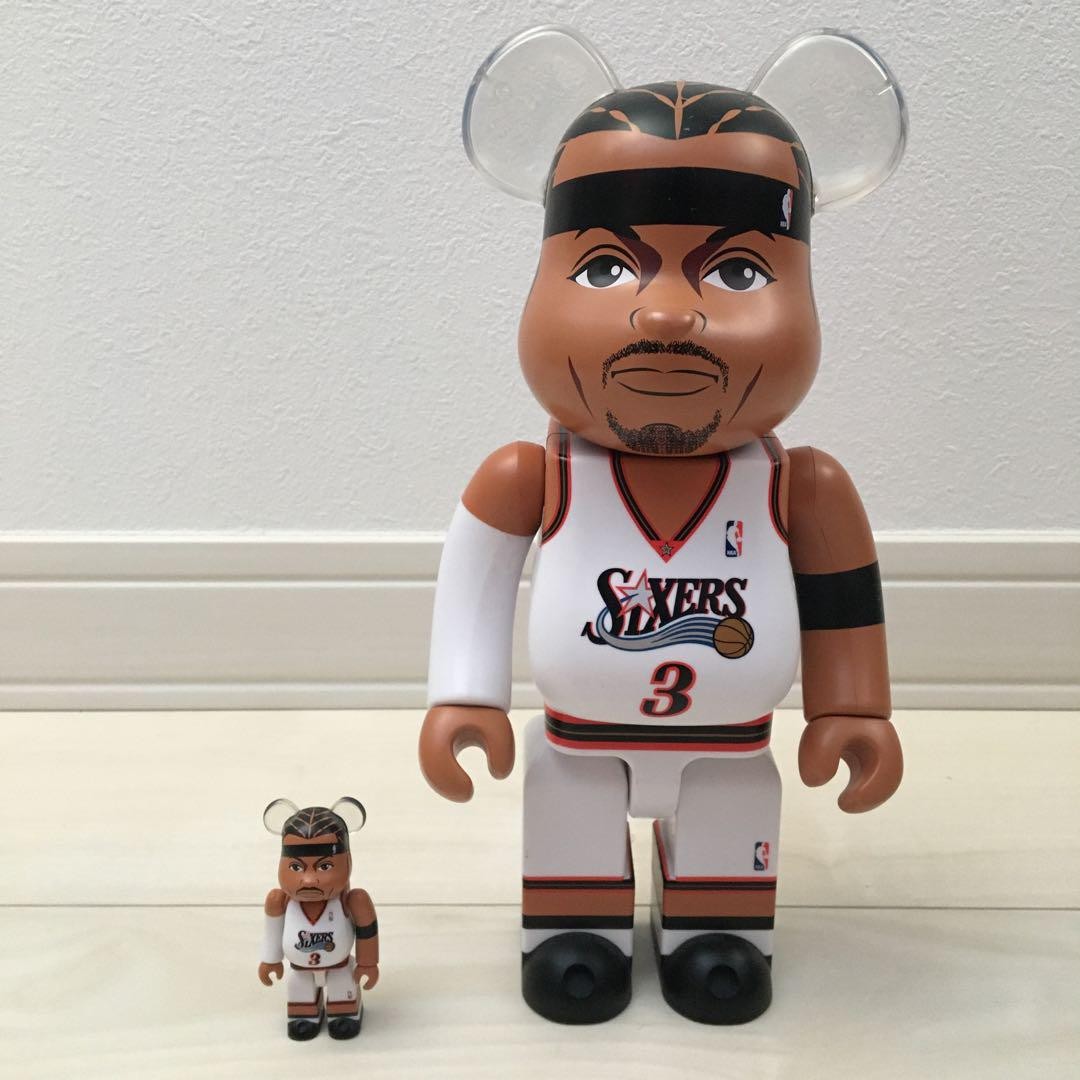 BE@RBRICK Allen Iverson100％ ＆ 400％ Medicom NBA Philadelphia 76ers Allen Iverson 100% 400