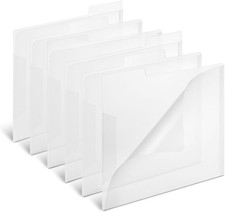 Clear Translucent Poly File Folders Letter Size 6/Pack for Document Organization