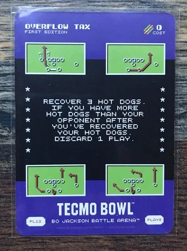 OVERFLOW TAX PL12 2026 Bo Jackson Battle Arena Tecmo Bowl SSP Hot Dog Play
