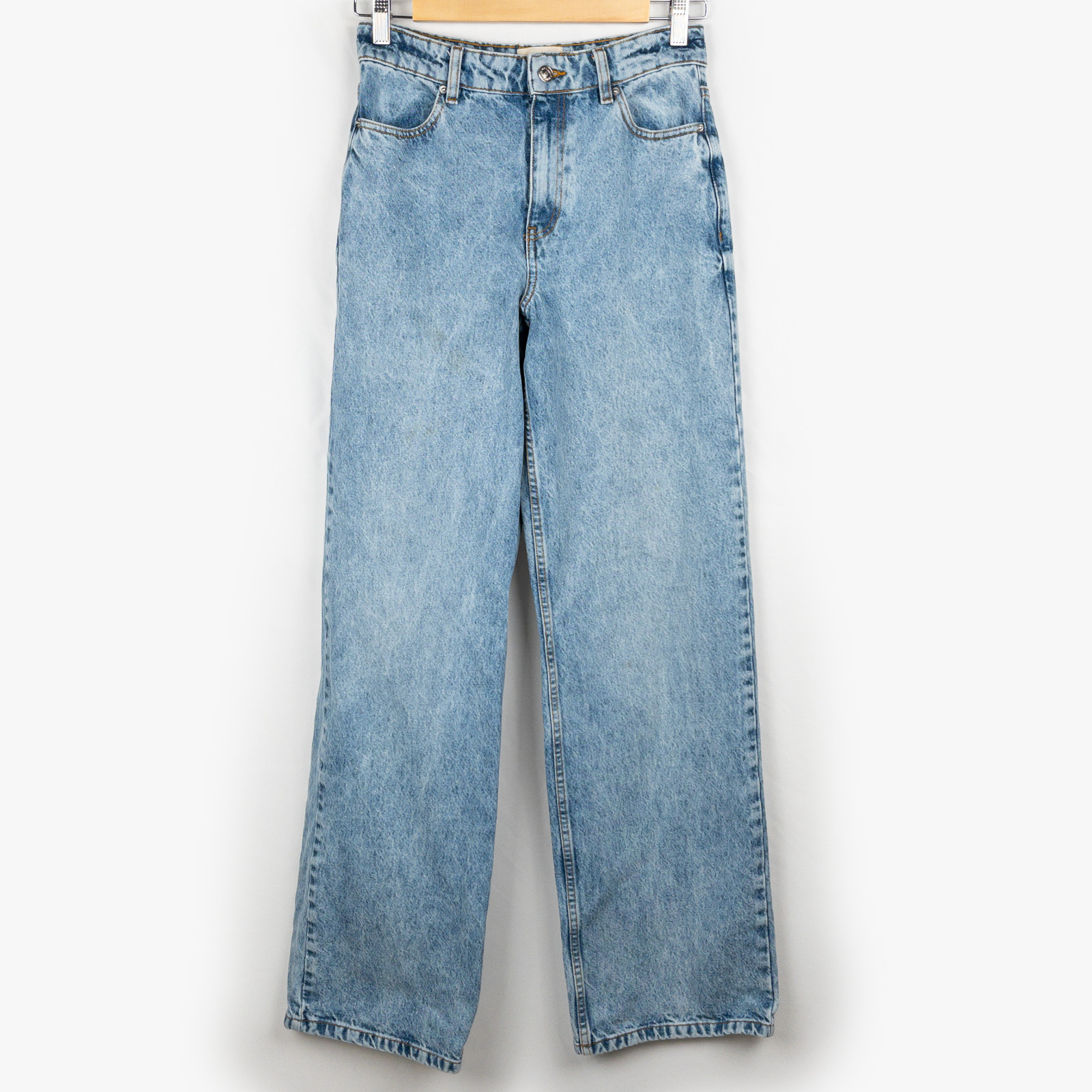 Sézane Denim Women’s Wide Leg Blue Jeans High Rise Size 36 Luxury Premium Denim