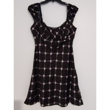 NWT Glamorous Blk Rose Trellis Sqr Neck Babydoll Mini Dress Lrg Urban Outfitters