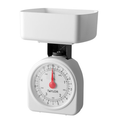 Taylor White Mechanical Kitchen & Food Scale, 11 Lbs Maximum Capacity