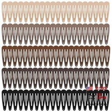 120 Pcs Metal Snap Hair Clips - 2 Inch Small Barrettes - Natural