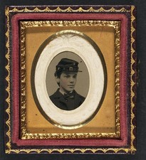 Unidentified Young Soldier, Union Uniform, Company C Kepi, American Civil War,