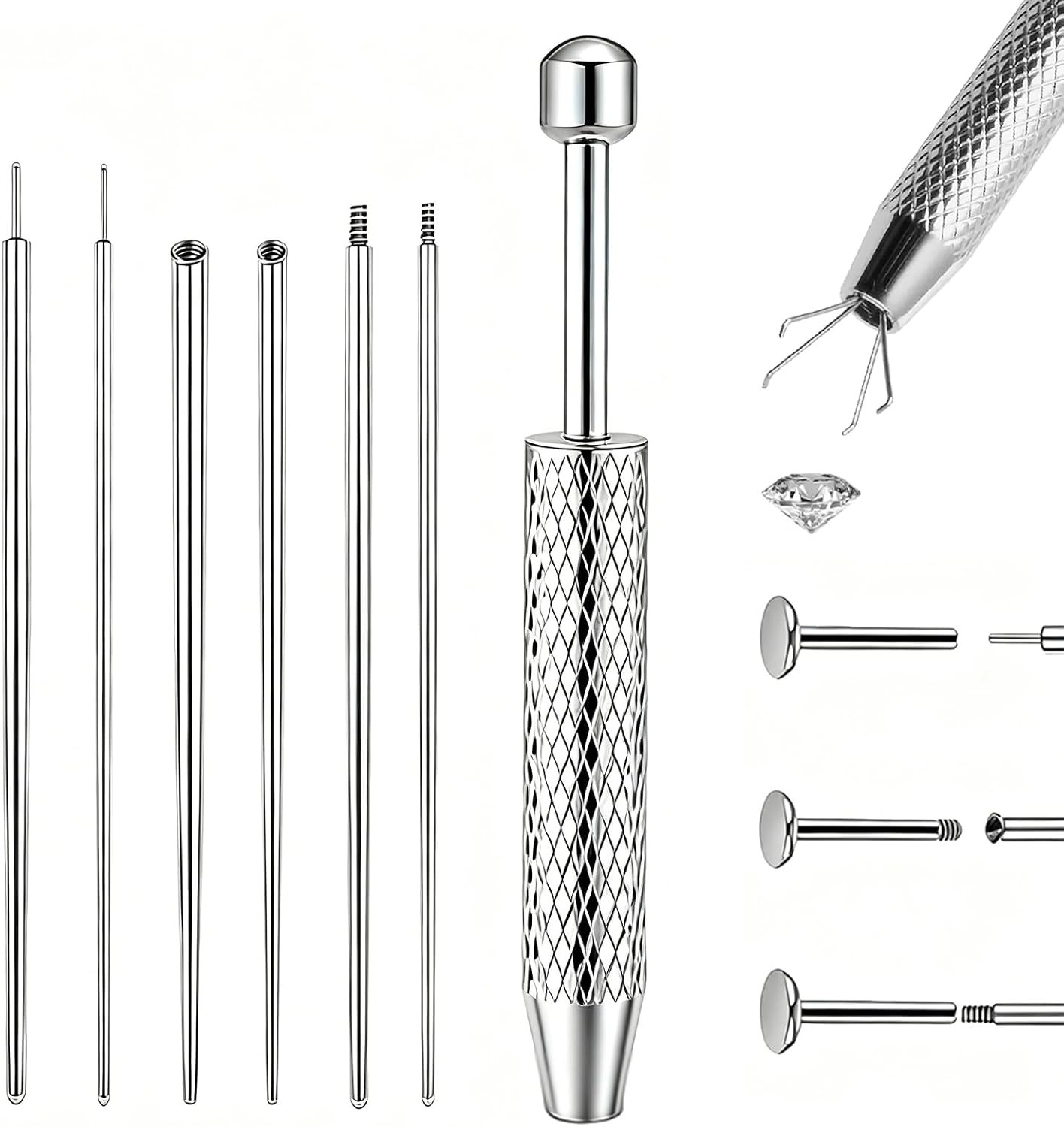 7 Pcs Piercing Ball Grabber and Opener Set 16G 18G Taper Insertion Tool