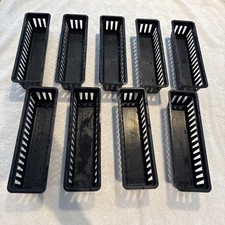 Lot 9 Black Drawer Organizer Containers Baskets 10.25x3x2.5