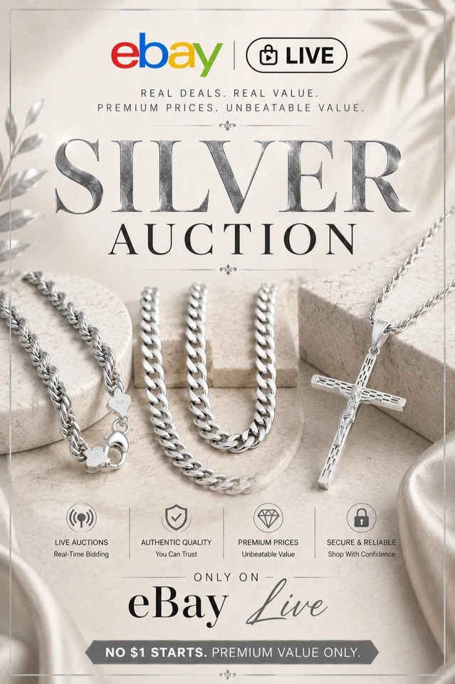 Silver Jewelry Auction | eBay Live | Chains, Pendants & More