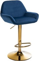 Barhocker Braga Gold Samt Blau