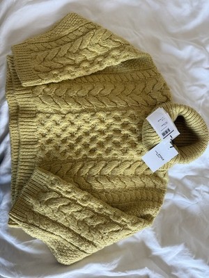 Brand New Isabel Marant Butter Yellow Cable Knit Turtleneck
