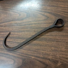 Primitive Hand Forged Wrought Iron Hook