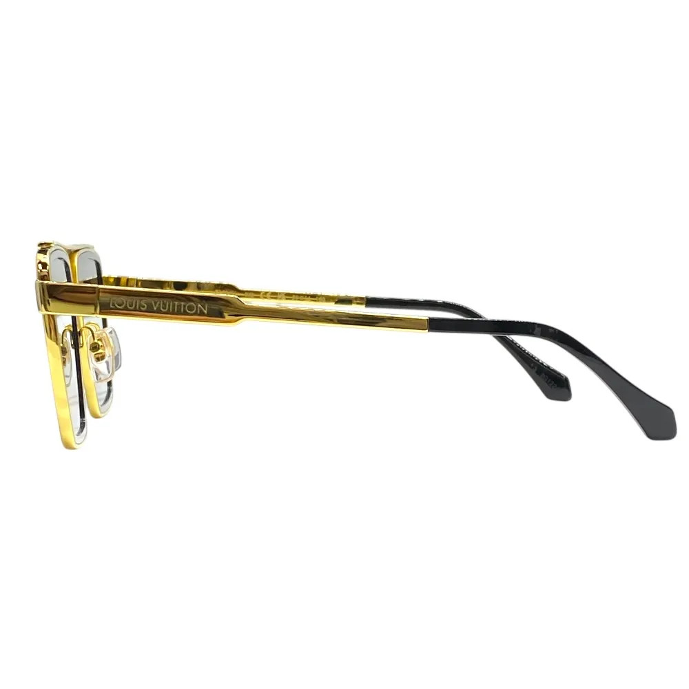 Louis Vuitton 1.1 Evidence Square Sunglasses Gold Frame Black Lens Men's Eyewear thumbnail 12