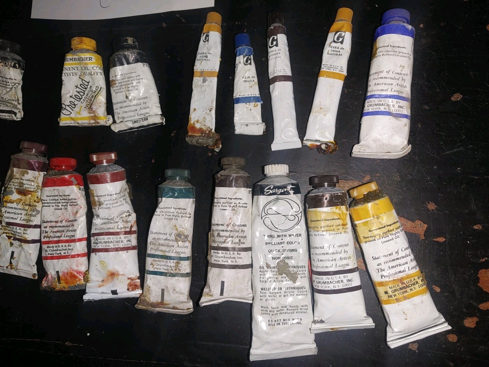 Vintage GRUMBACHER PRE-TESTED Oil Paints Mixed Lot + Sargent PREOWNED AS-IS