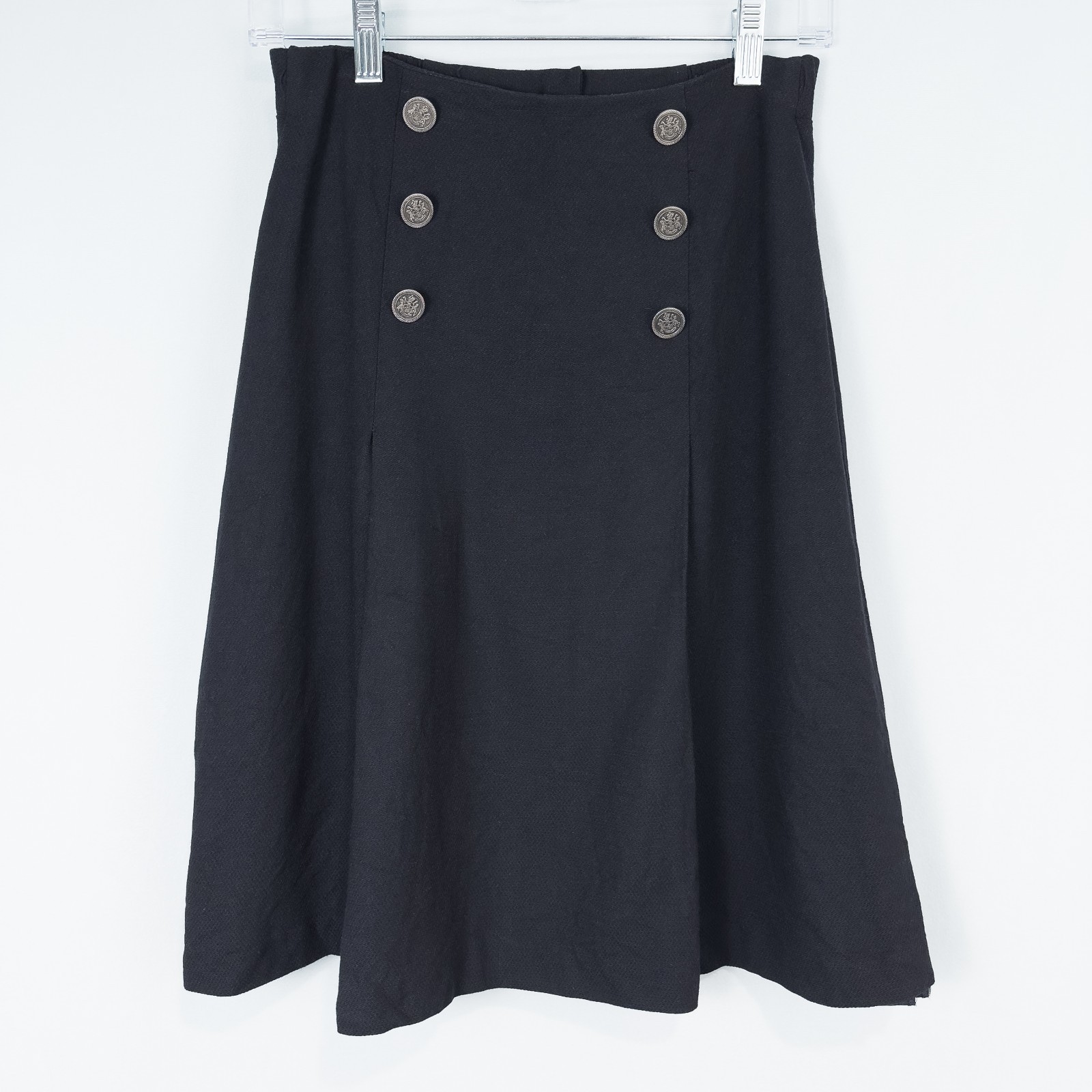 Vintage Pleated Sailor Skirt Nautical Preppy Academia Old Money Black Petite 6