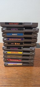 NES Games LOT ( 10 Titles Duck Hunt, Dr. Mario, Dragon Warrior)