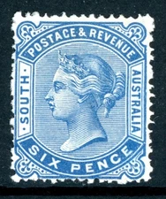 Australia 1893 South Australia QV 6p Blue Perf 15 SG #190 Mint X889