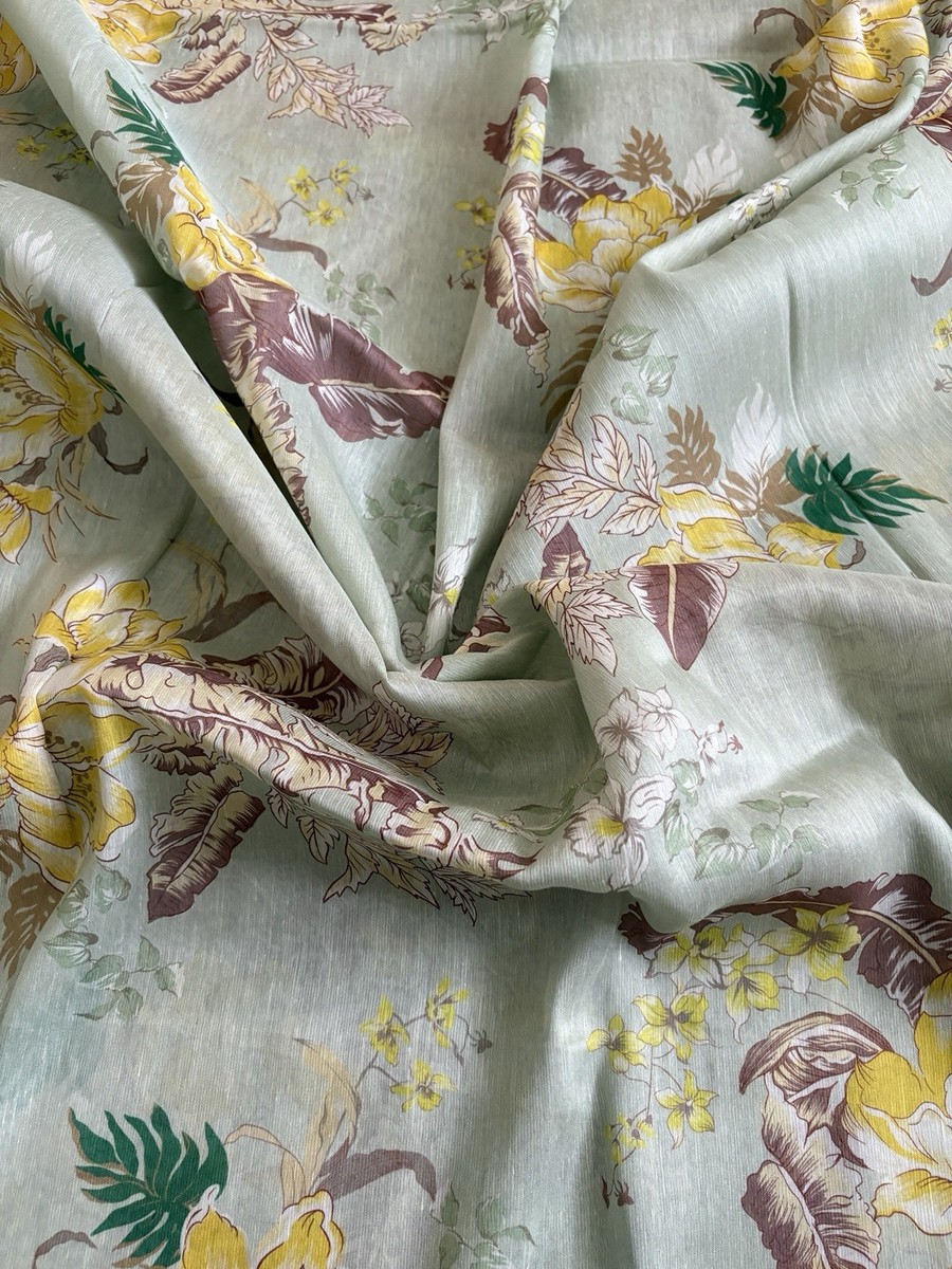 Zimmermann Dress Deadstock Silk Linen Fabric 3 Yards | eBay