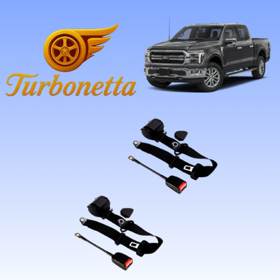 For All Ford Front Seat Belt Turbonetta Universal 3 Point Retractable Black