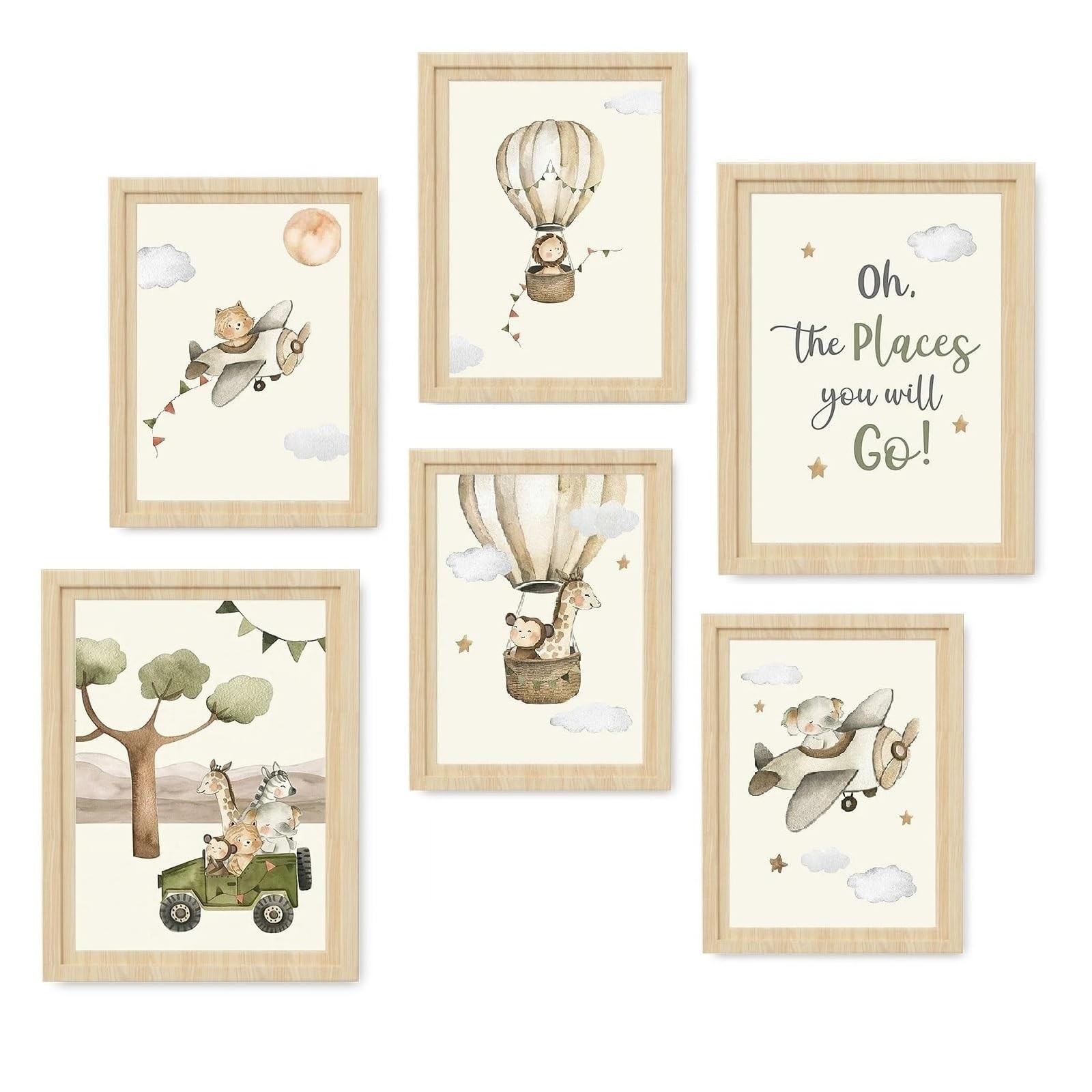 Affiches animaux de la forêt premium : lot de 6 posters d'art pour décoration chambre bébé