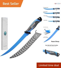Fishing Fillet Knife 9in German Stainless Steel with Non-Slip Handle