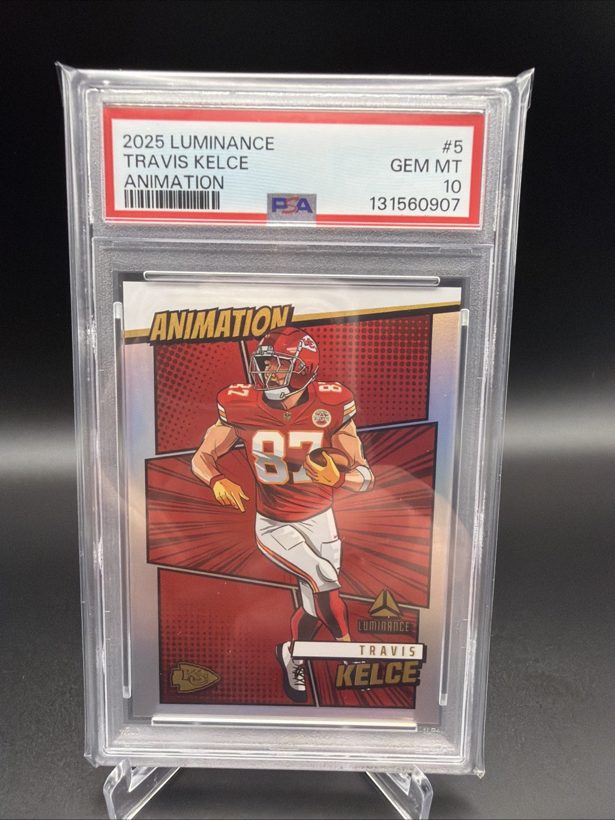2025 Panini Luminance Animation Travis Kelce Case Hit PSA 10 Chiefs!