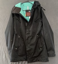 Burton White Collection Snowboard Jacket Men  s Medium Black Dryride Hooded