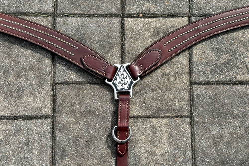 Weaver Leather AUSTIN CONTOURED BREAST COLLAR for Western Horse Saddle DOTTED
