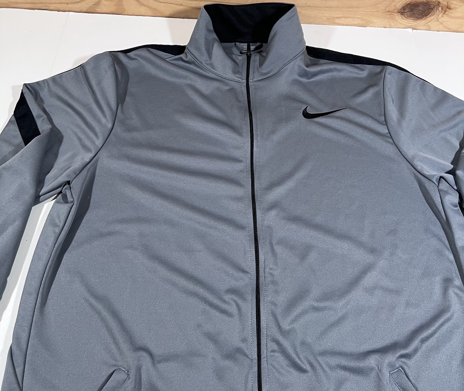 Nike Full Zip Grey Training Track Jacket Performance Fabric Men's Large Tall LT thumbnail 4