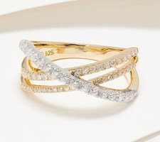 Affinity Diamonds 0.50CT Two-Tone Ring Sterli...