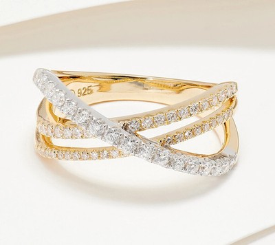 Affinity Diamanten 0,50 kt bicolor Ring Sterlingsilber, Größe 7
