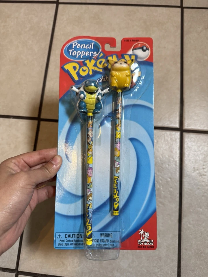 Lápiz Topper Pokemon Blastoise And Pikachu 1999 vintage sellado Foto 3 de 4