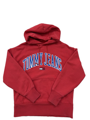 Tommy Jeans Herren Rot Pullover Hoodie S French Terry Langarm