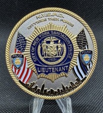 Moneda Desafío Teniente Escudo Fuerza de Tarea Ciudad Departamento de Policía de Saneamiento de Nueva York