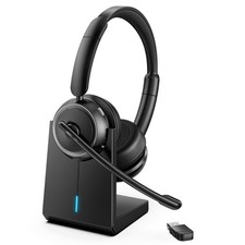 ANC ENC Headset with Microphone for PC, Wireless Headset with Mic for WorkFl...