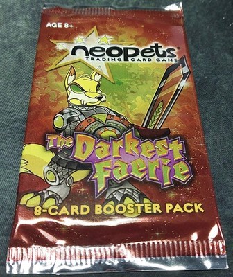 WotC Neopets TCG 8 card Booster Pack Sealed The Darkest Faerie Orange Art