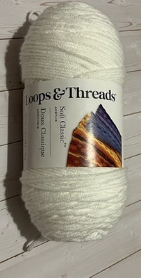 One full skein Loops & Threads Soft Classic yarn White VS01