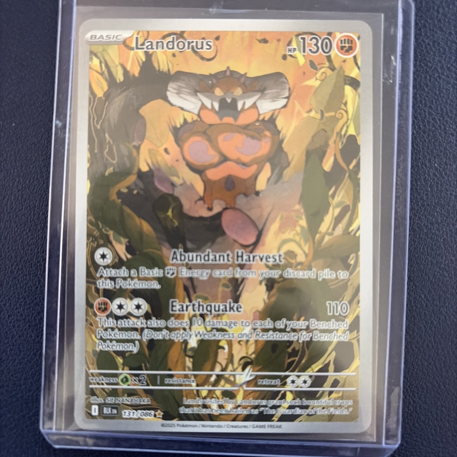 2025 Pokemon Landorus 131/086 Black Bolt Illustration Rare Holo IR NM