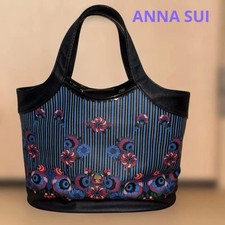 Anna Sui Striped Flower Print Bag