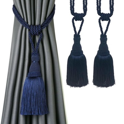 BEL AVENIR 2 Pack Curtain Tiebacks Tassel Drapery Tie-Backs Rope Handmade