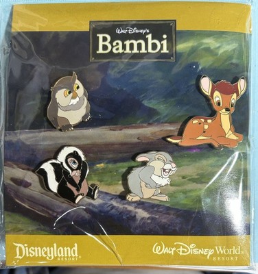2008 Disneyland Resorts -BAMBI   4 Pin Set w /Flower,Thumper + New in Package