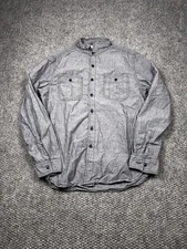 Imogene and Willie Shirt Mens Large Gray Carter Double Pocket Workwear Casual