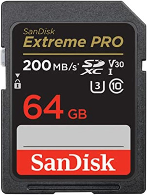 SANDISK 64GB Extreme PRO SDXC UHS-I Memory Card - C10, U3, V30, 4K UHD, SD Card